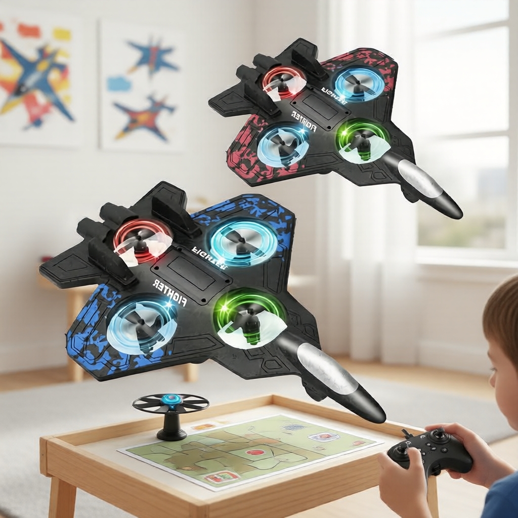  Avião de acrobacias de espuma EPP controlado remotamente com sensor de gravidade, luzes de 4 eixos, brinquedo RC