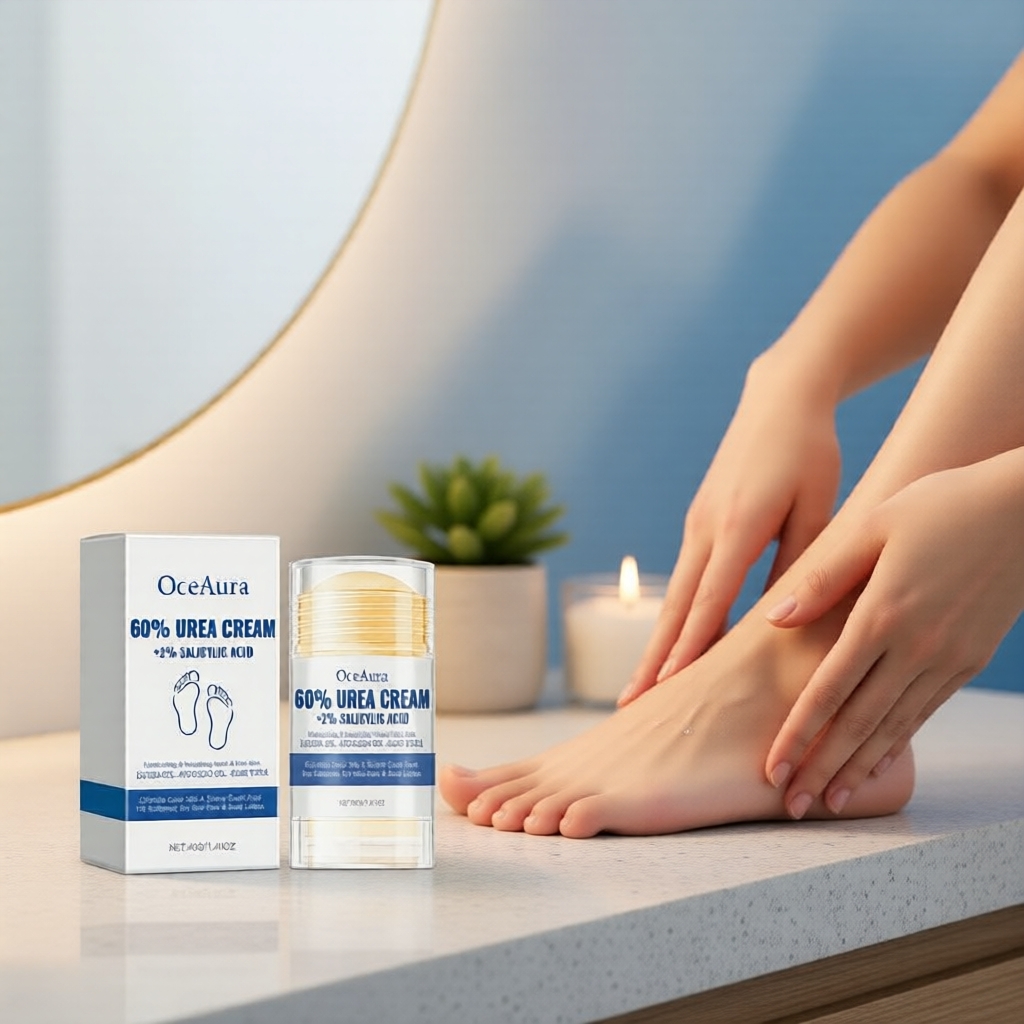 Bastão Creme Reparador para Pés com 60% de Ureia e 2% de Ácido Salicílico – Hidratação Profunda para Alívio do