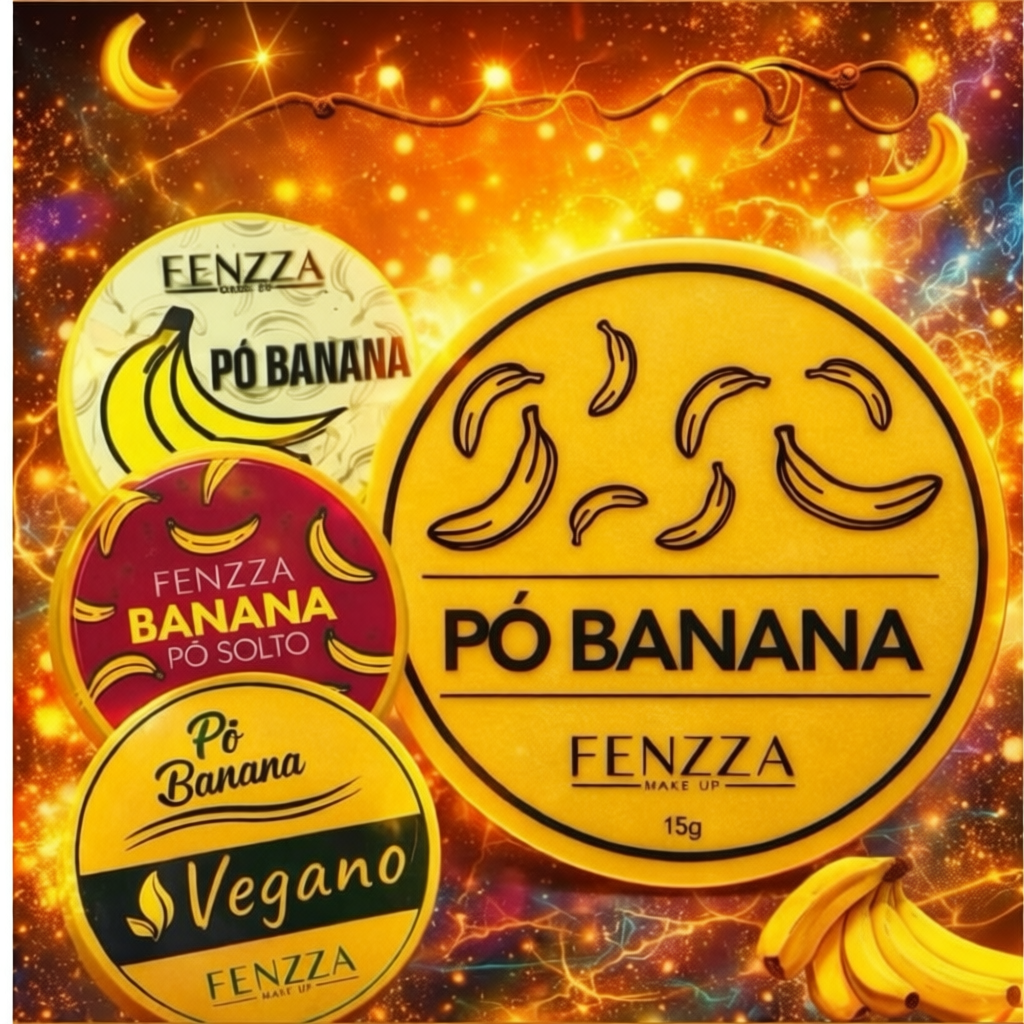 Pó Banana FENZZA - Efeito Translúcido Facial - 15g - Fenzza Make Up