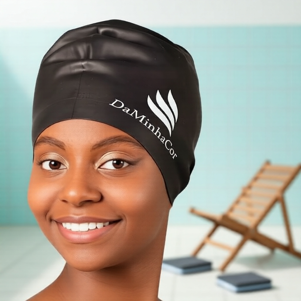  Touca de Natação Extra Grande para Cabelos Grossos e Cacheados - Proteção Completa e Conforto