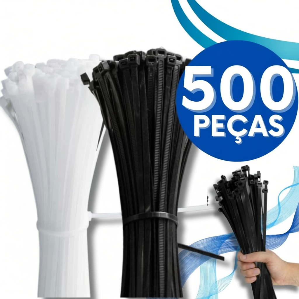 KIT Jogo 100/200/400/500 Abraçadeira de Nylon Enforca Gato Cintas Plásticas Super Resistente Presilha Várias Medidas