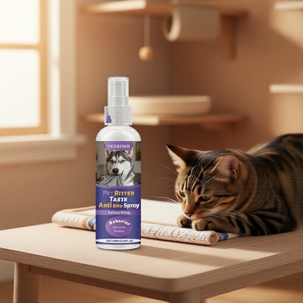 Spray Amargo Portátil Antipulgas, Extrato de Maçã e Benzoato de Denatônio, Repelente de Mordidas para Gatos e Cães,