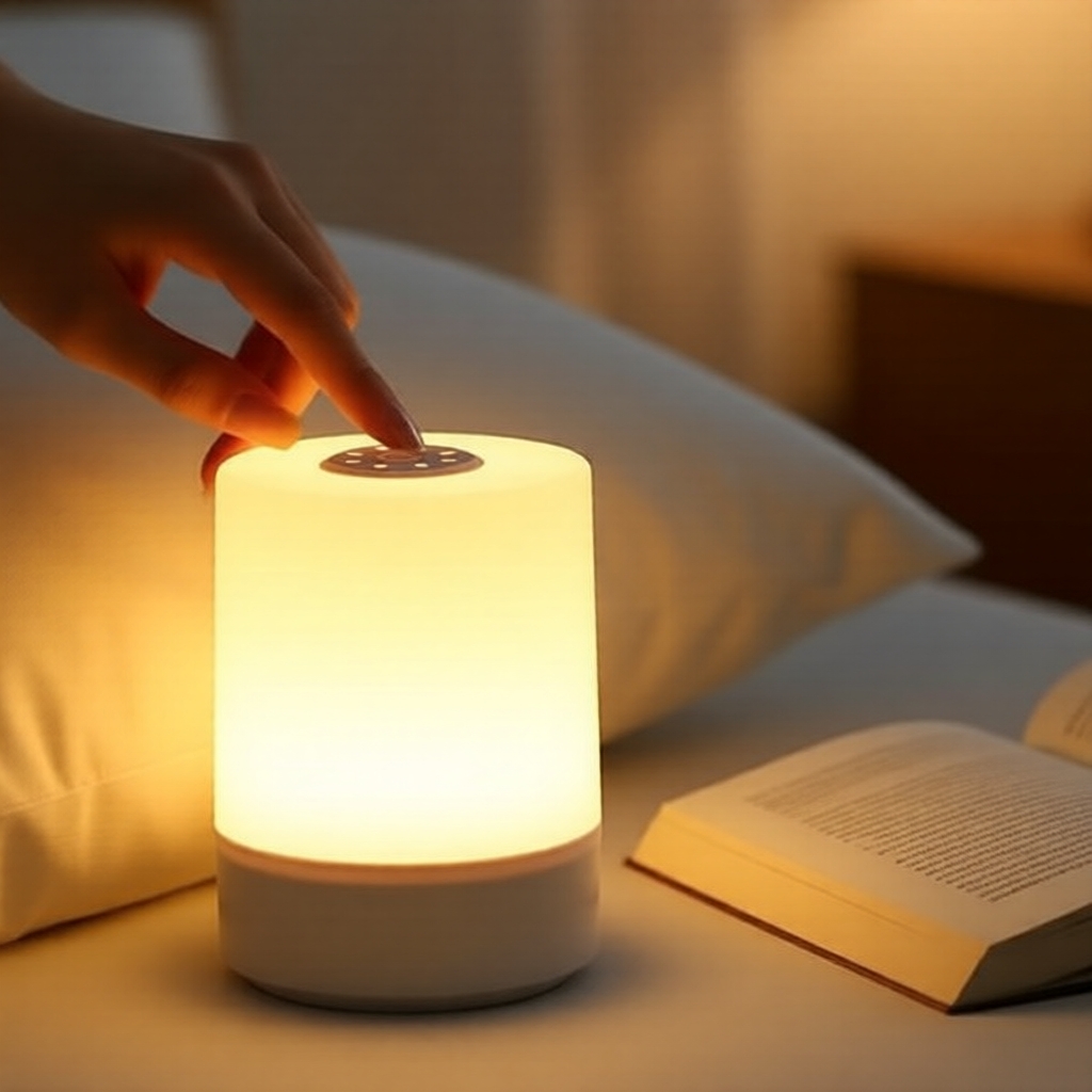 Lâmpada de cabeceira sem fio regulável LED luz noturna de toque recarregável mini lâmpada de mesa para dormir e ler