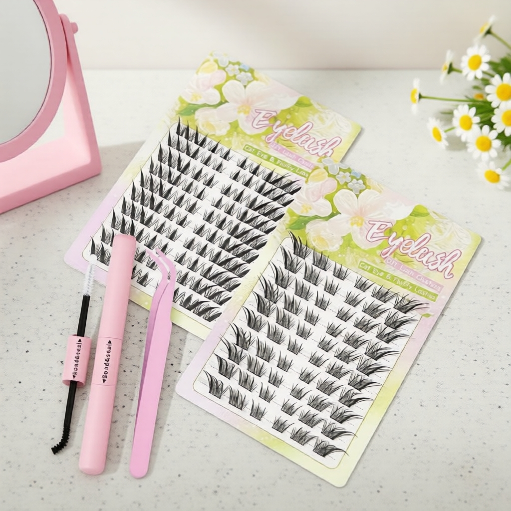 Maquiagem de Olhos de Anime Indispensável] Kit de Cílios Postiços 2 Estilos, Conforto Suave, Ferramentas Adesivas