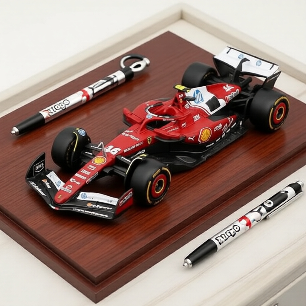  Bburago 1:43 F1 Scuderia Ferrari SF25 Miniatura Die-Cast - Charles Leclerc 16 & Lewis Hamilton 44 Colecionável