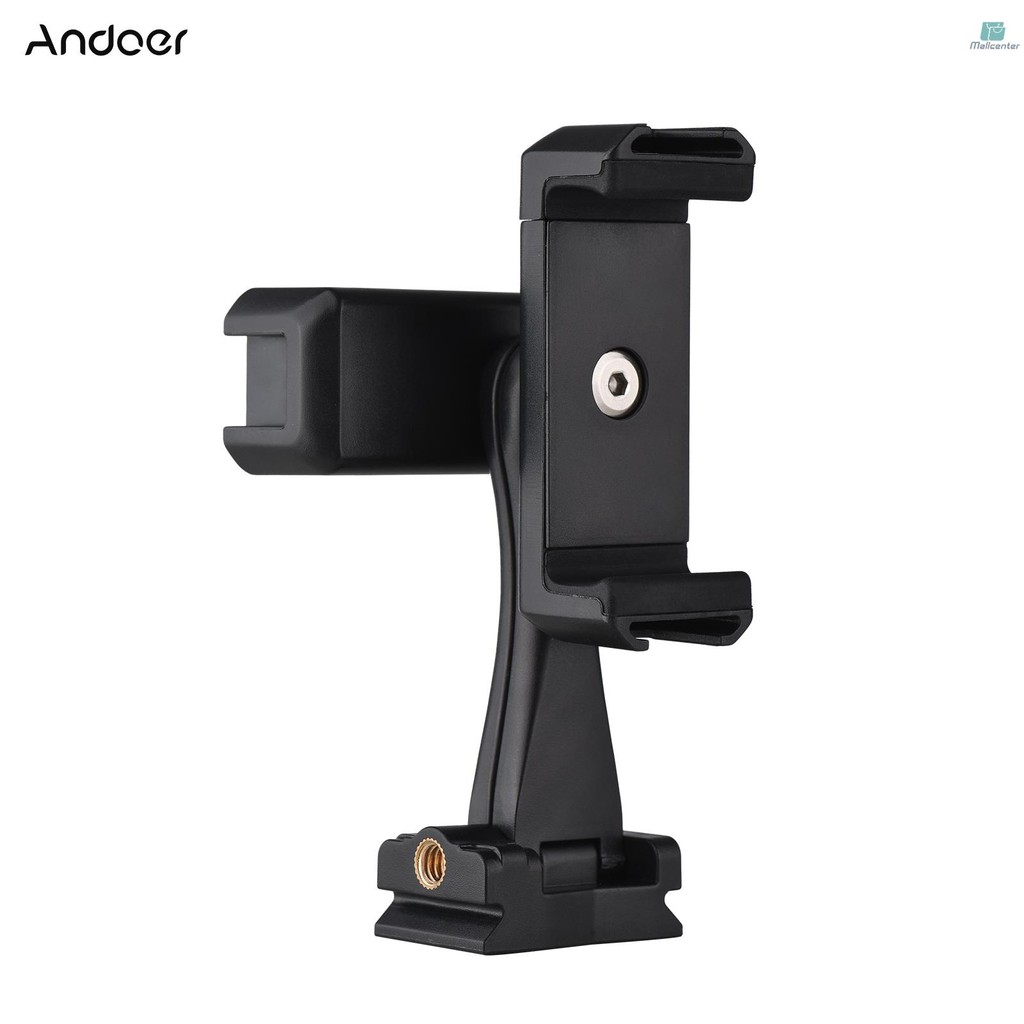 Andoer AD-04 Suporte Universal Para Tripé De Telefone Com Suportes Duplos Braçadeira Horizontal Vertical 4 Sapata Fria M