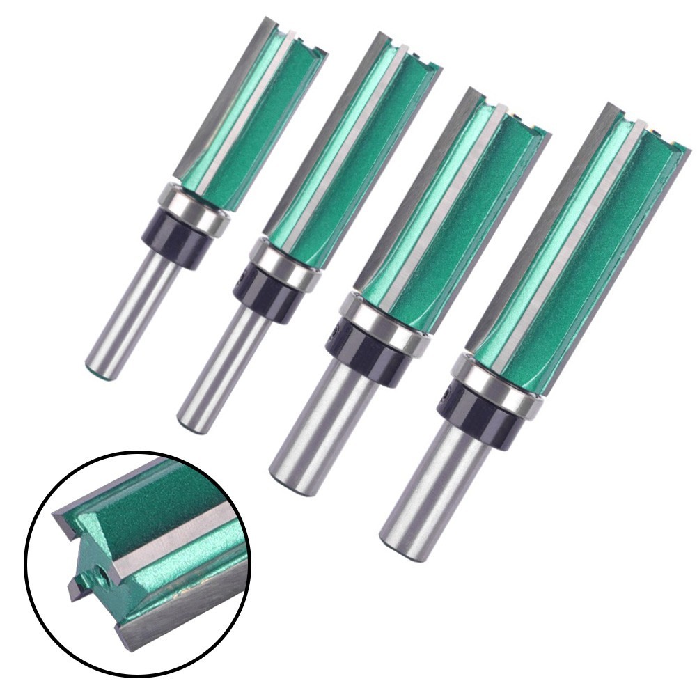 { HUZZ } 1PC 8mm Haste Cortador Router Bit Corte Carpintaria Fresa Quatro Lâminas