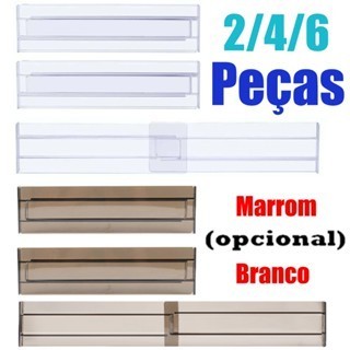 2/4/6 Divisórias de Gaveta, Separador de Gaveta, Divisor de Talheres para Gaveta, 27.5 a 52 cm, 8 cm de altura