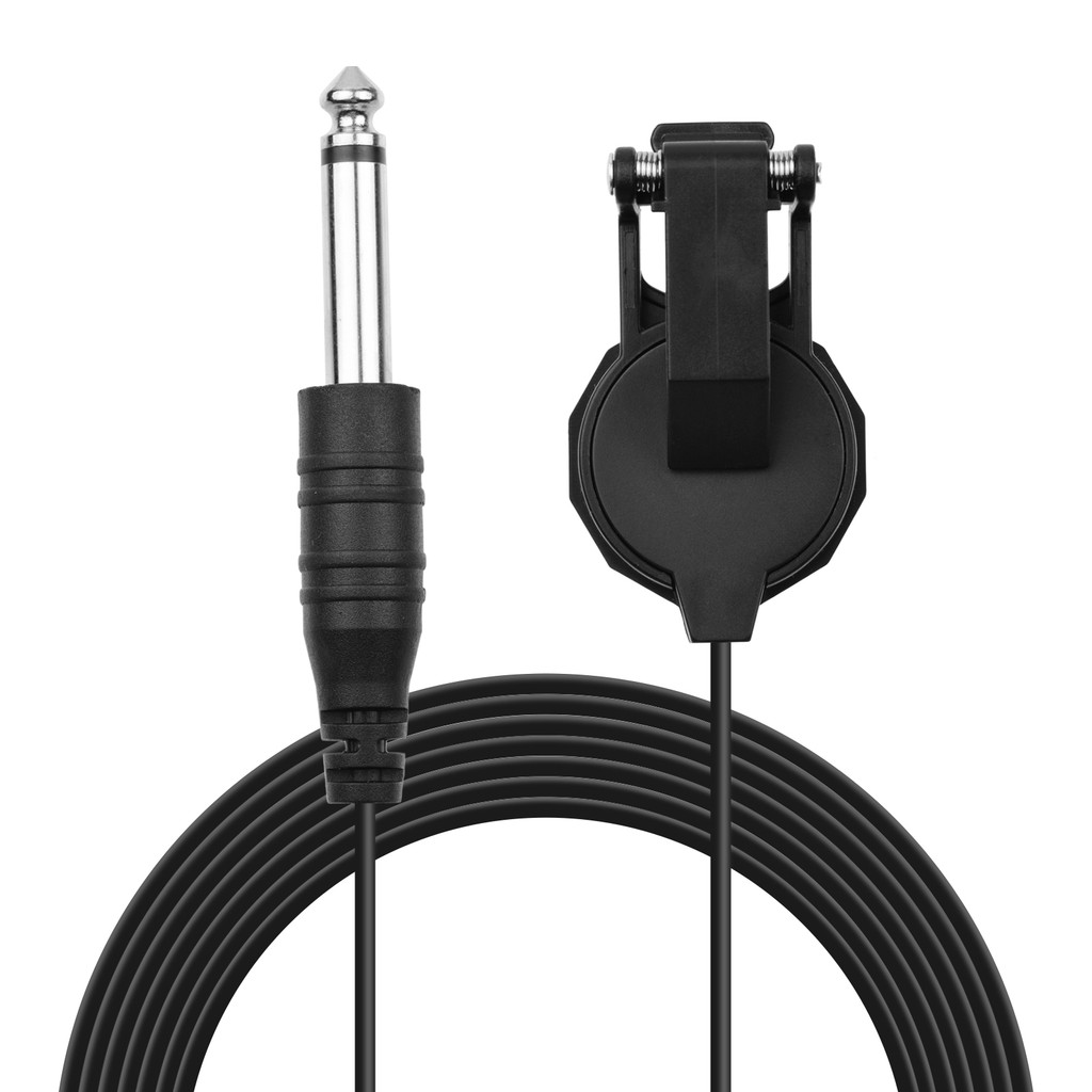 ttopbr Clip-on Instrumento Captador De Guitarra Mini Transdutor Com Conector De 1/4 Polegada Cabo De 2.4M Para Violino A