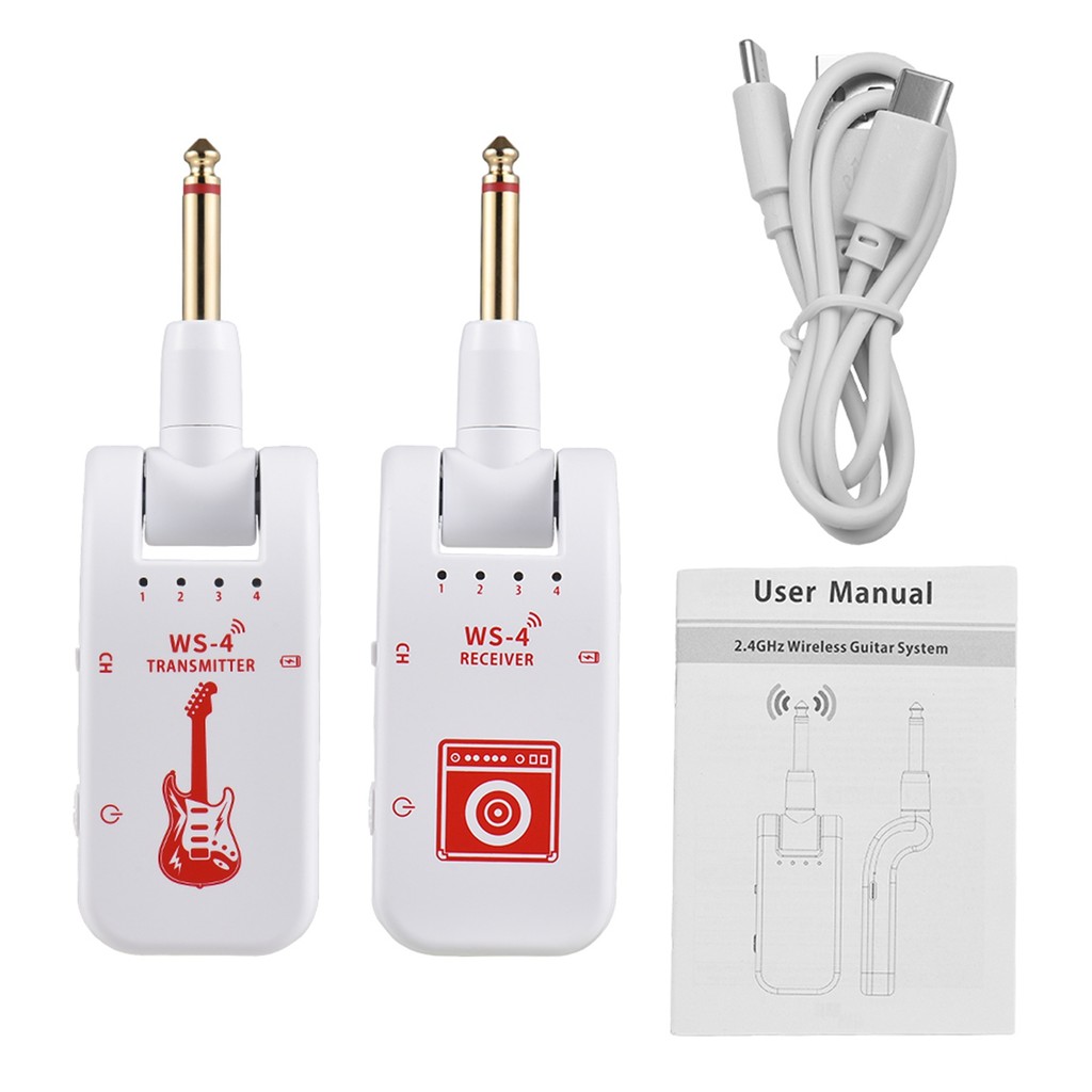 sicibr 2.4G Sistema De Guitarra Sem Fio Recarregável Transmissor Receptor Conjunto Para Baixo Elétrico Instrumentos De V em Oferta na Shopee