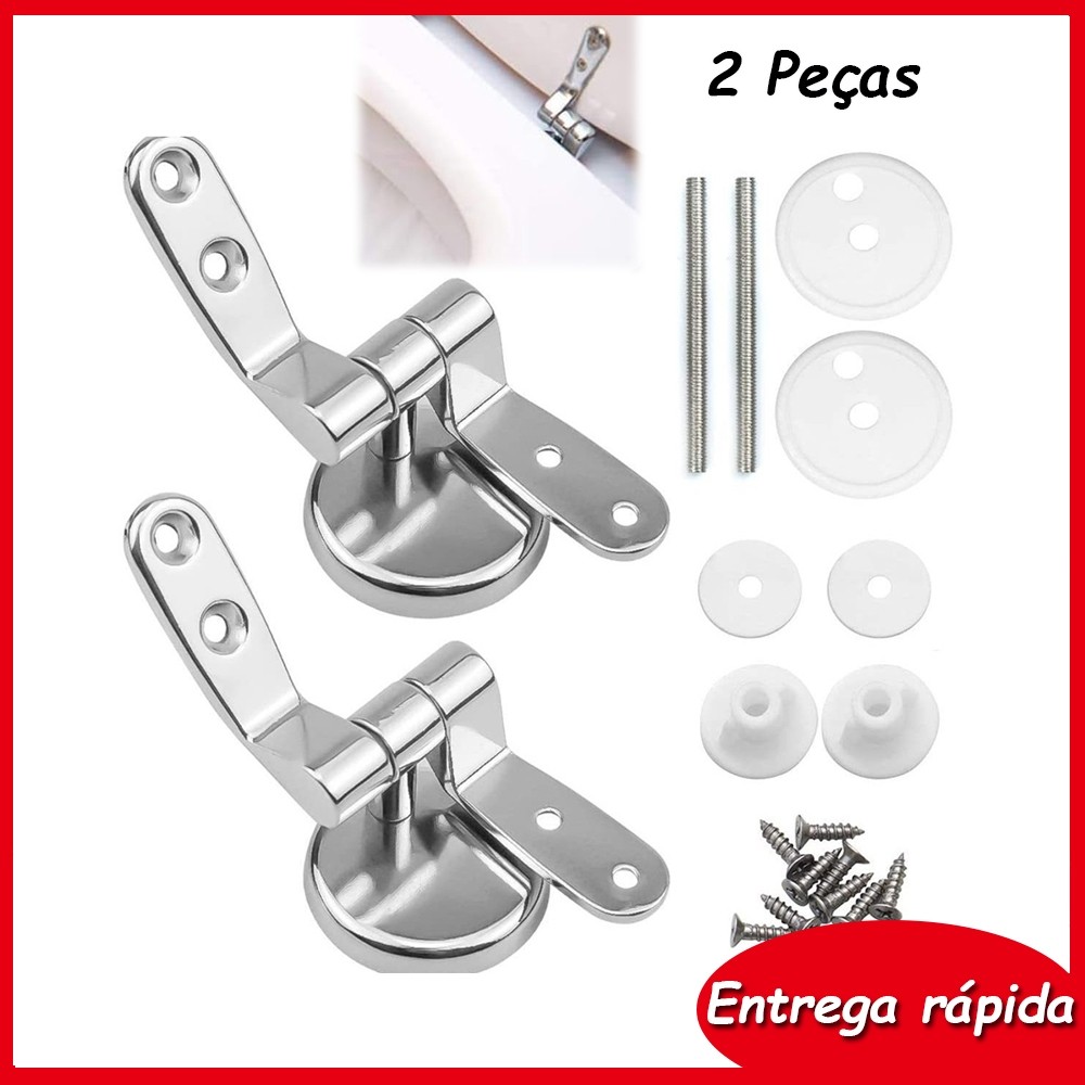 2Peças Dobradiça de assento de vaso sanitário de com acessórios de parafuso de vaso tampa de vaso fixação