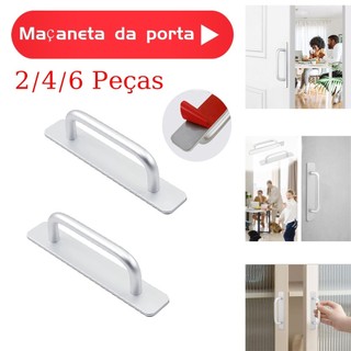 Alça autoadesiva de liga de alumínio de 14.8 cm, 2/4/6 peças, branca, sem instalação de perfuração