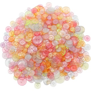 2 sacos estilos ricos cor misturada botões de resina transparente 2 furos e 4 furos botões redondos DIY costura artesana