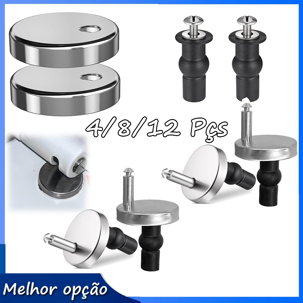 Kit 4/8/12peças De Fixação Vaso Sanitário Parafuso Assento Moderno parafuso de acessórios de vaso sanitário ferragens