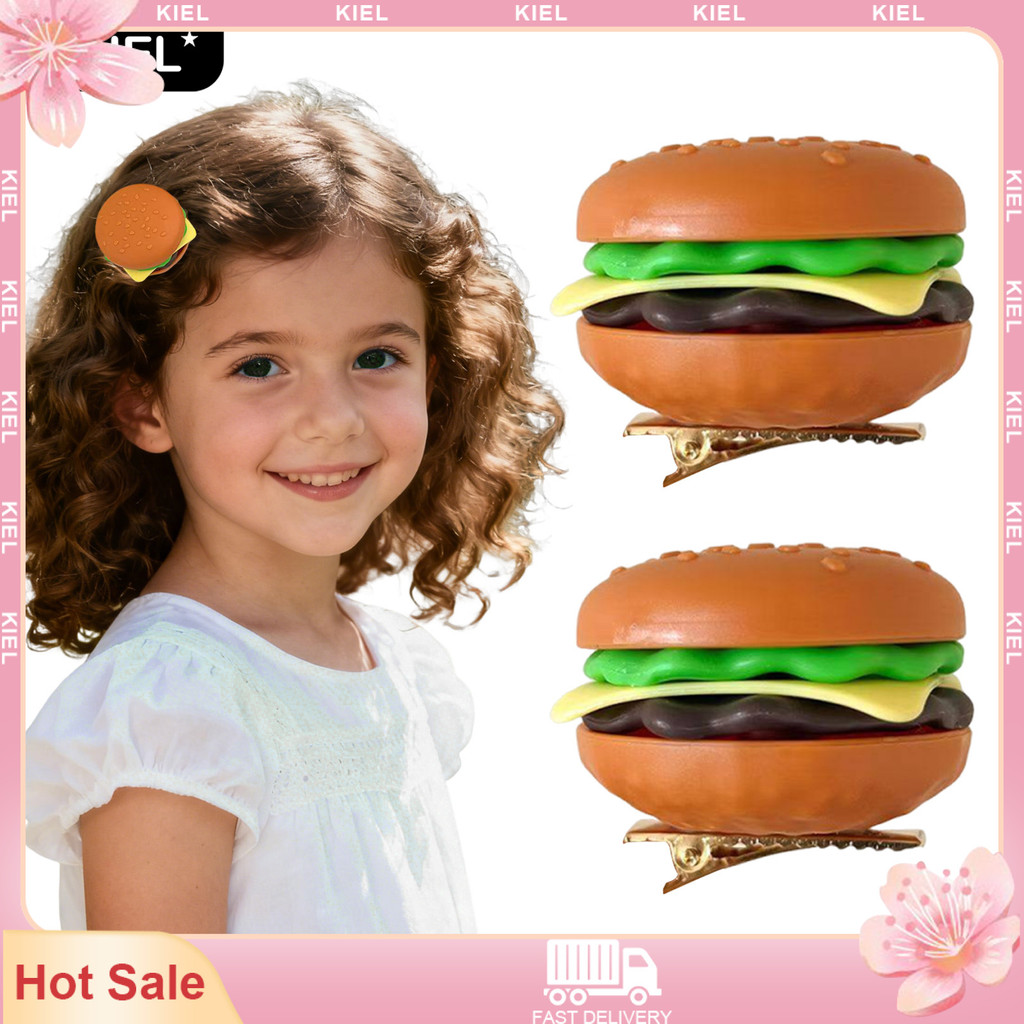 KIEL ☆ 1/2/5 Pçs Menina Grampo De Cabelo Mini Hambúrguer Decoração Metal Durável Cor Brilhante Ferramenta Estilo Acessór