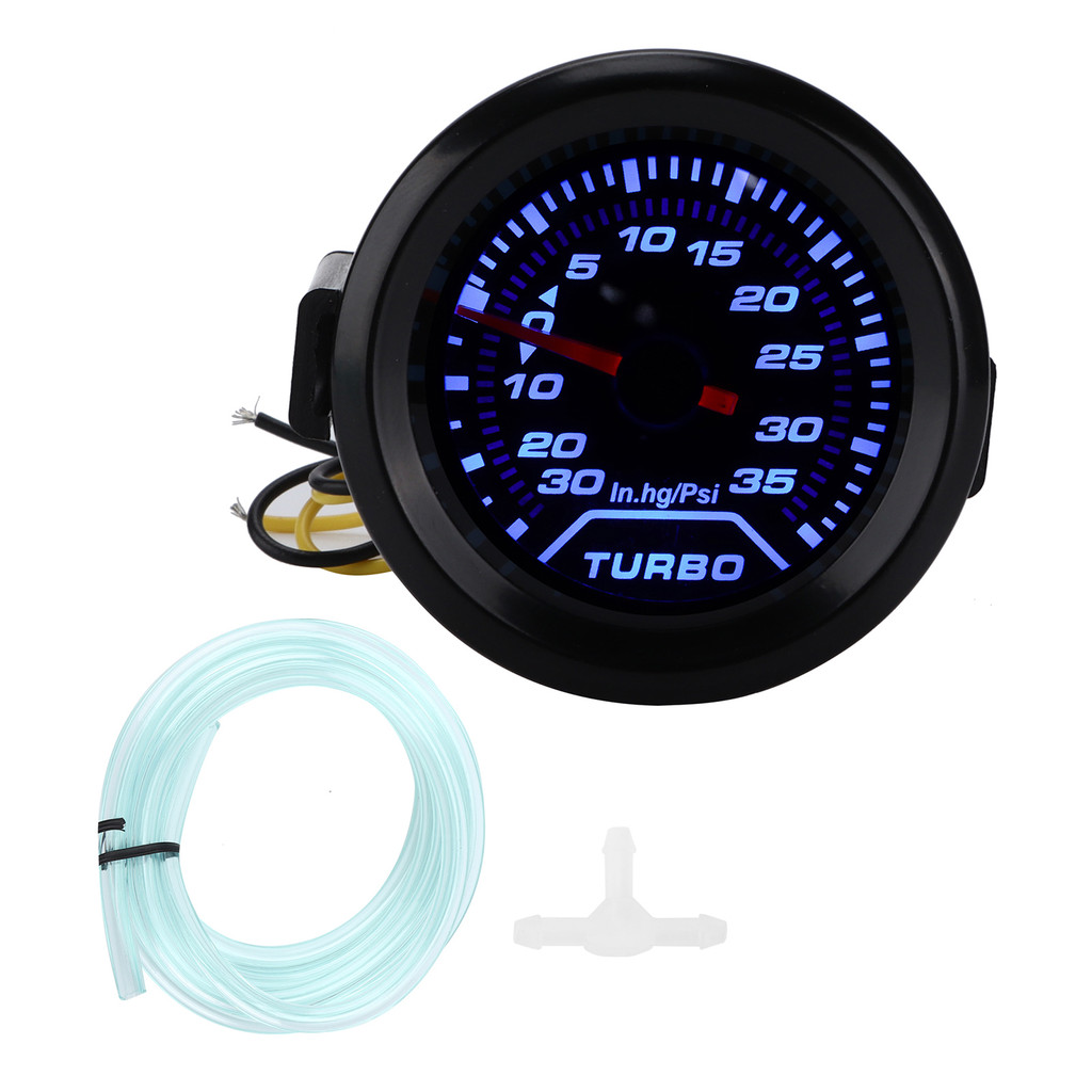 dolebr 12V Turbo Boost Manômetro 52mm/2in 35PSI Display Digital Azul Vermelho LED Modifica
