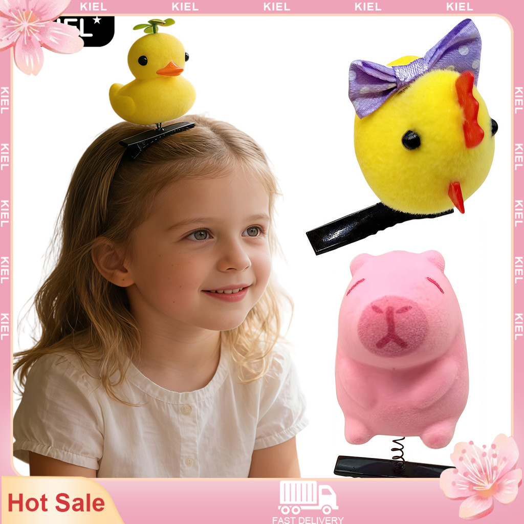 KIEL ☆ 1/2/5 Pçs Grampo De Cabelo Reunindo Dos Desenhos Animados Capibara Pintinho Pato Decoração Primavera Design Metal