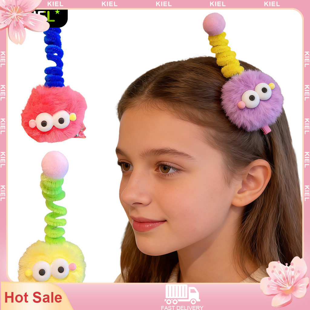 KIEL ☆ 1/2/5 Pçs Hairpin Preto Grande Olho Clipe Dos Desenhos Animados Boneca De Pelúcia Pino De Cabelo Cor Brilhante Fe