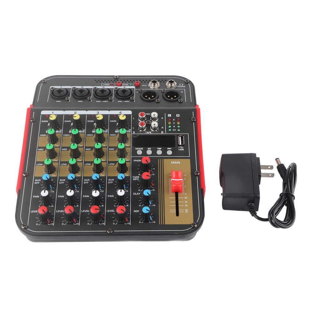 Console De Mixagem Mixer De Áudio Profissional Controlador De DJ Digital De 4 Canais
