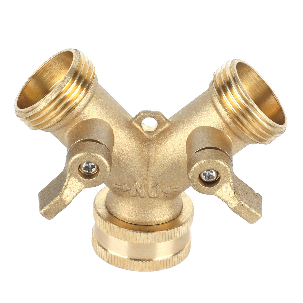 Divisor De Mangueira De Latão De 2 Vias Em Forma De G3/4 Y Com Válvula De Esfera De Torneira De Água Para Estufa De Jard