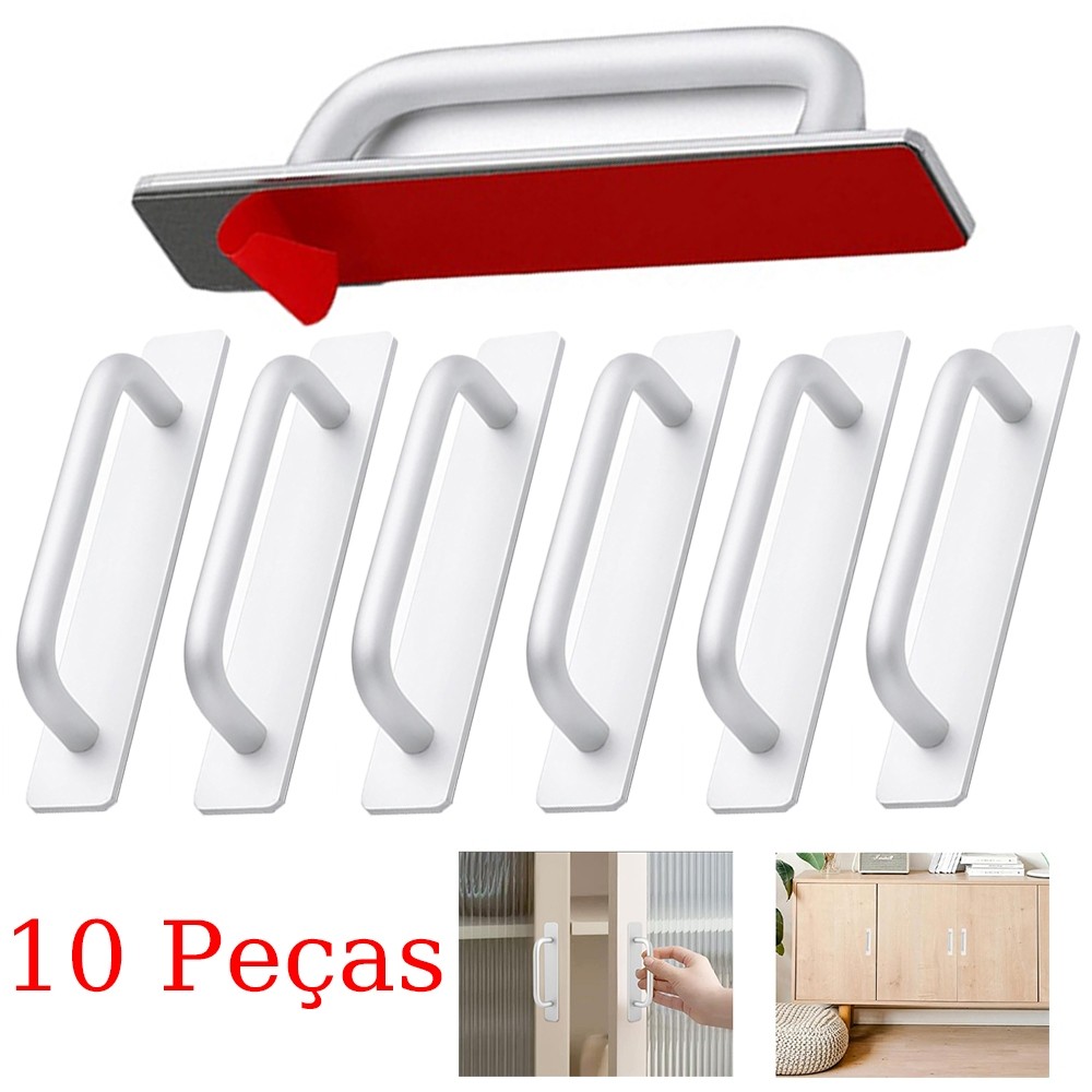 Conjunto de 10 peças de alça autoadesiva de alumínio Pratead de 14.8 cm, conjunto, adequado para armários e gavetas