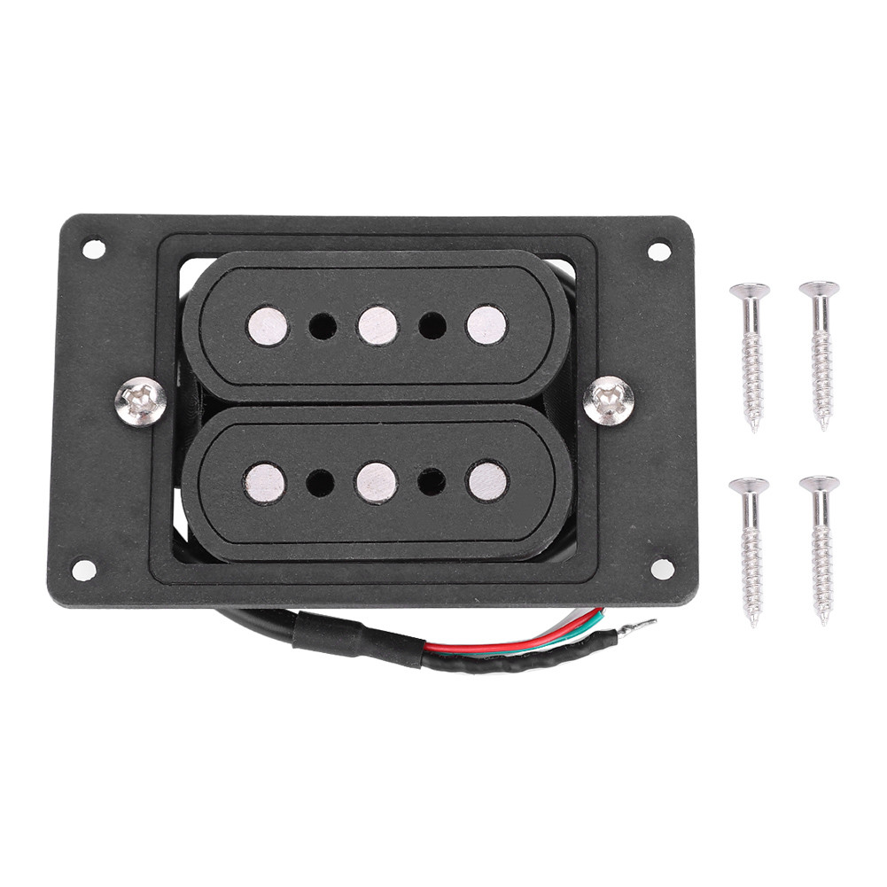 sicibr Pré-Conectado 3 Cordas Humbucker Captador Entrada Jack Para Guitarra Caixa De Charuto (Fibra Vulcanizada Preta)