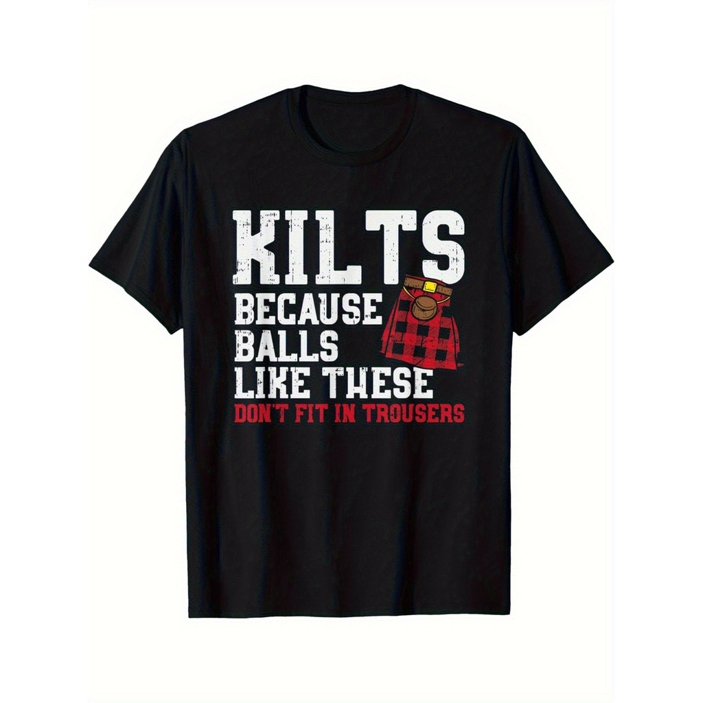 Camiseta Masculina Engraçada De Kilt Escocês Com " Bolas Como Esses " Celtic Scotsman Design-De Manga Curta Humor Gaelic