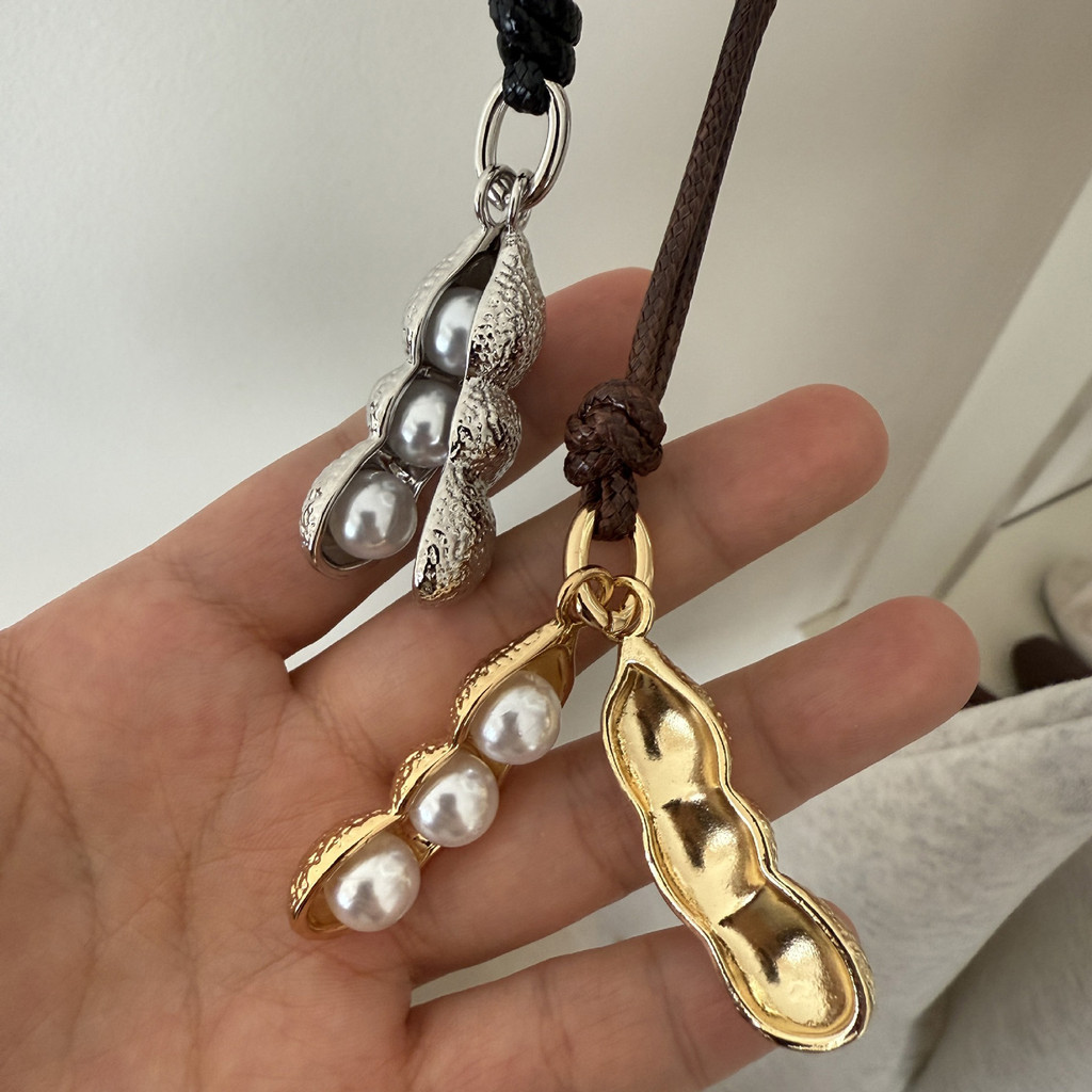 ELLASTORE Peapod Charm Colar Falso Pérola Ervilhas Pingente Leve Cordão Longo Jóias Presente Para Homens Mulheres