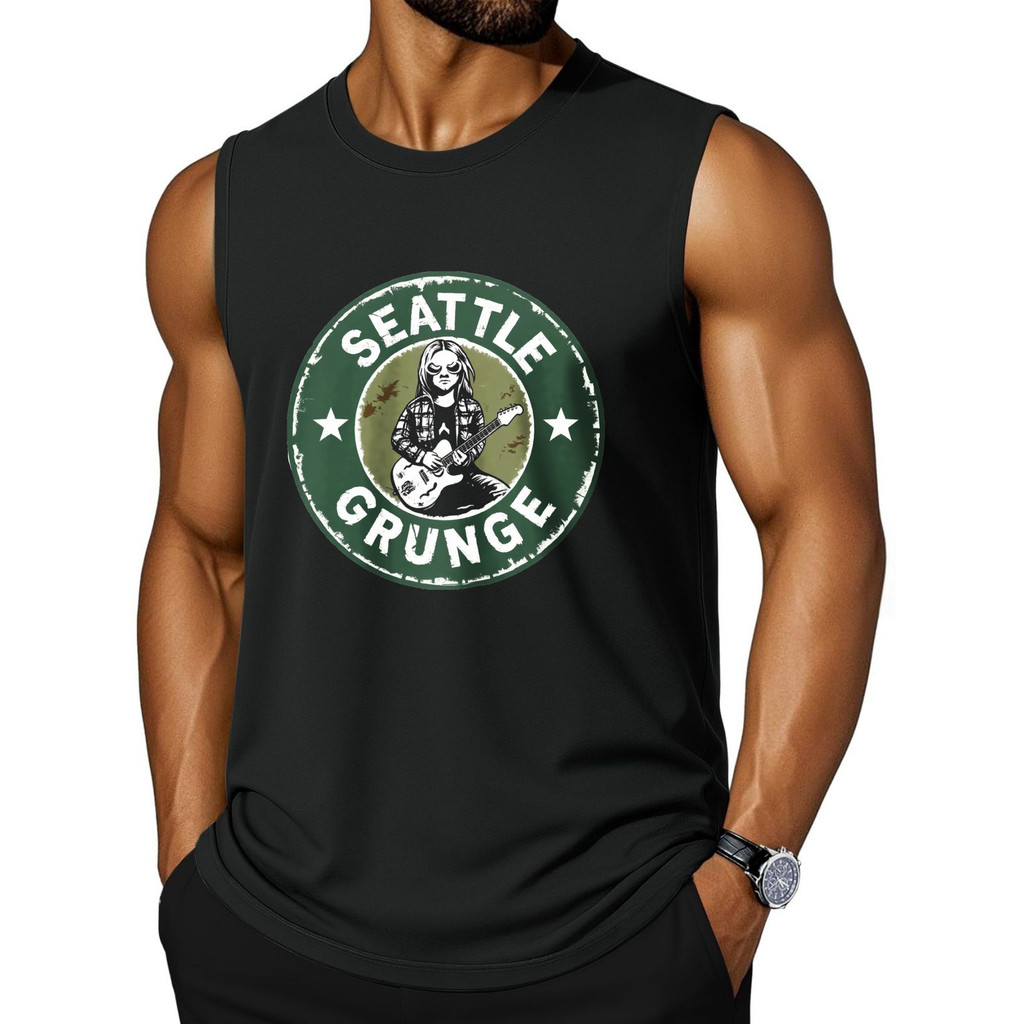 Seattle Grunge Música Impressa Coletes Moda Esporte Regatas Singlet Sem Mangas Camisetas Para Homens Verão Casual Topos