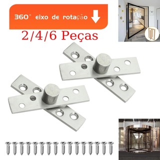 Conjunto de dobradiça de porta giratória, 2/4/6 peças, dobradiça de porta invisível adequada para porta oculta, rotação 