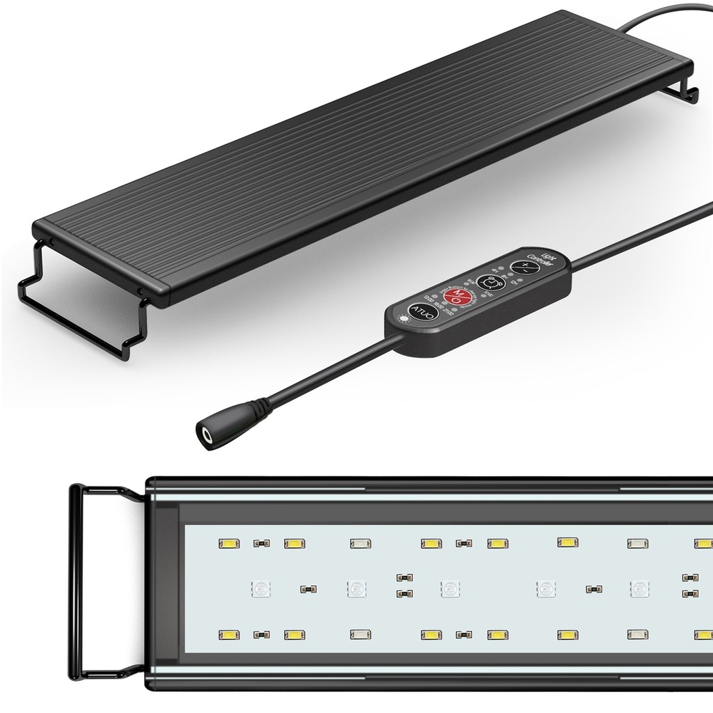 Iluminação 24 Horas Por Dia , 7 Dias Semana Luz De Aquário De Espectro Completo 18W LED Tanque De Peixes Com Suporte Ext