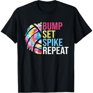 Bump Set Spike Repeat Camisa De Vôlei Para Adolescentes Camiseta Masculina