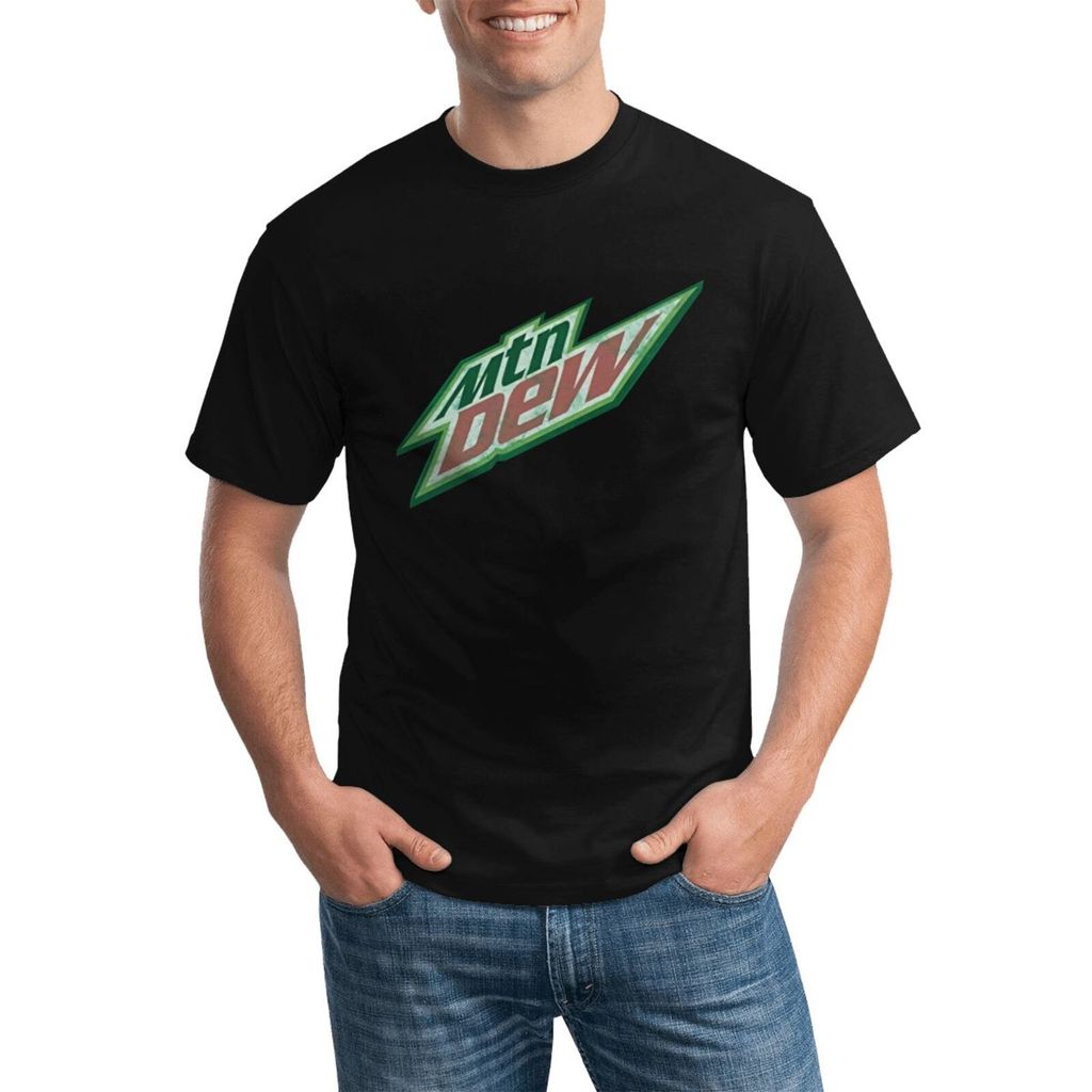 Trevco Mountain Dew Distress Logo Camiseta De Algodão Plus Size De Alta Qualidade Para Uso Diário