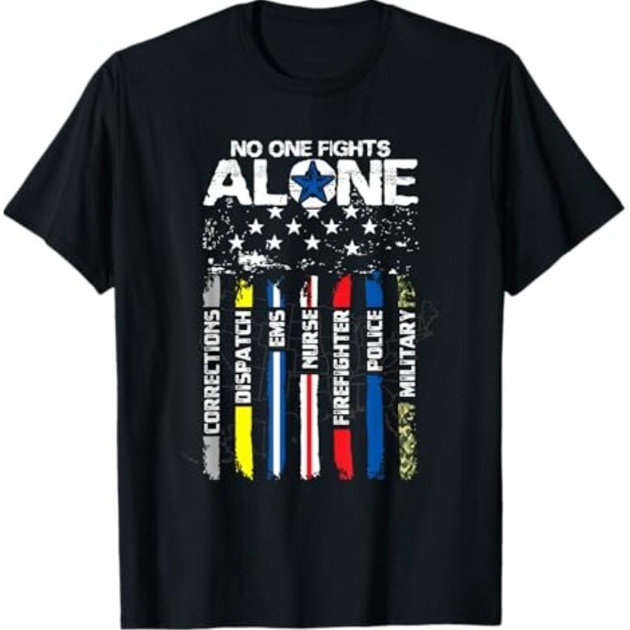 Camiseta Ems Militares American Thin Line Police Fire Da Primeiras Responders