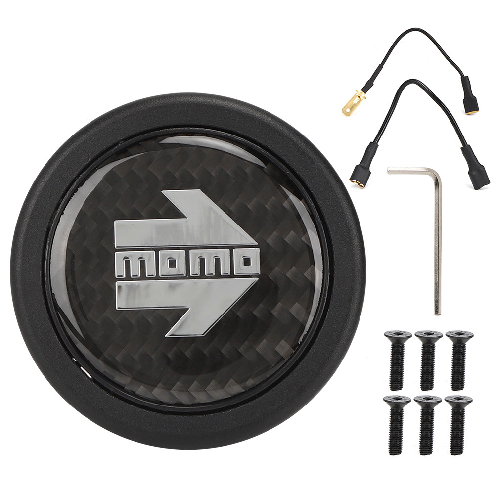 [Estoque Pronto] Botão De Buzina De Fibra De Carbono Para 6 Parafusos MOMO Volante Peças Modificadas De Carro Automotivo