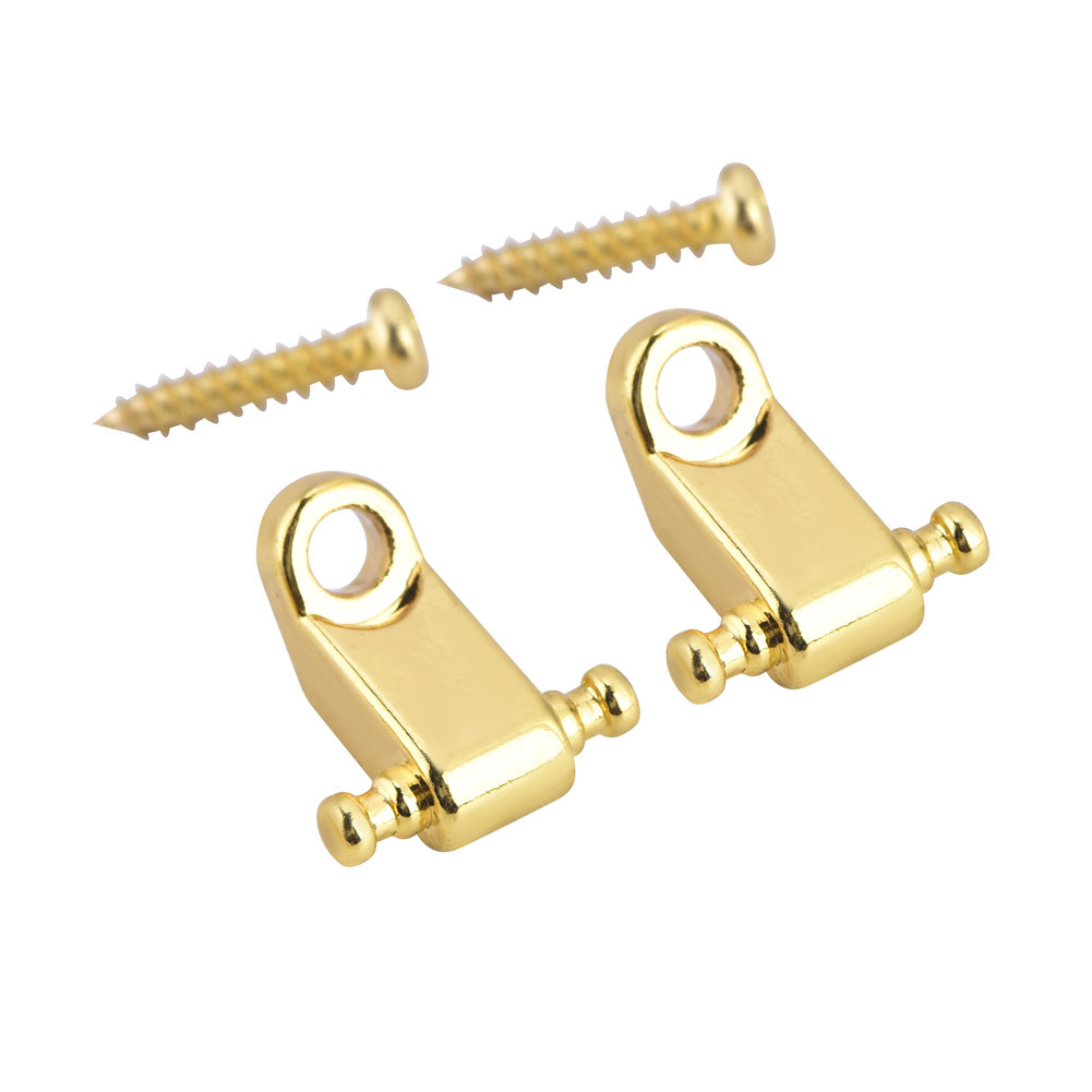 Retentor De Árvore De Corda De Rolo De 2 Peças Com Acessório De Parafuso Para Baixo De Guitarra Elétrica (Ouro)