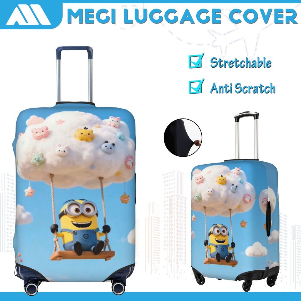 Capa para Mala de Viagem Minions‌ Personalizada De Elasticidade Protetor de Mala de Viagem 10kg 23kg IK061