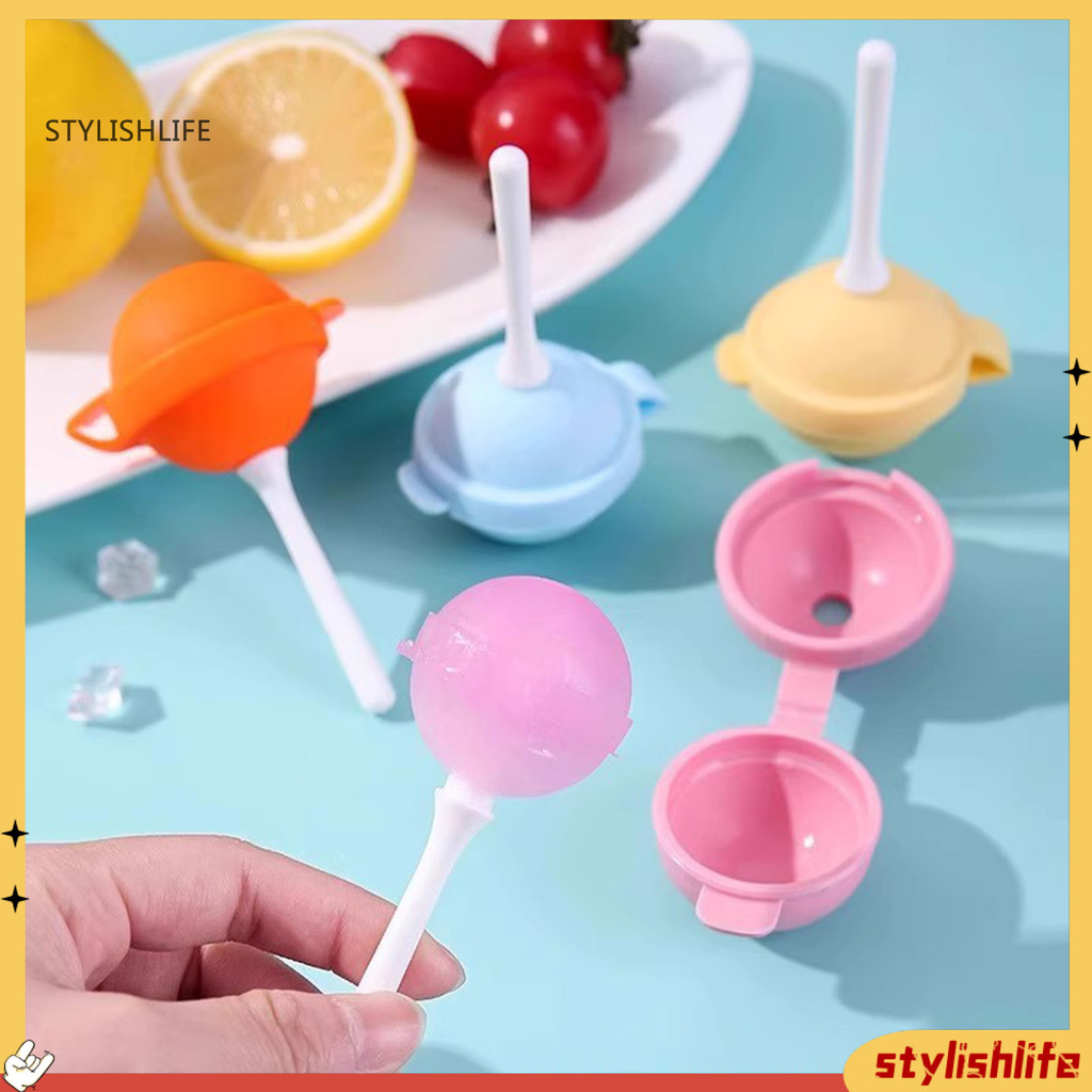 stylishlife 3 Pçs Em Forma De Pirulito Silicone Ice Pop Molde BPA-Livre Fácil Liberação Reutilizável Picolé Maker Divers