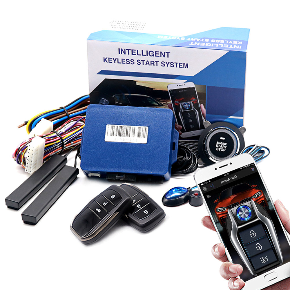 Kirbin Universal Botão De Pressão Do Carro Start Stop Keyless Entrada Starter Sistema Bluetooth APP PKE Controle Remoto 