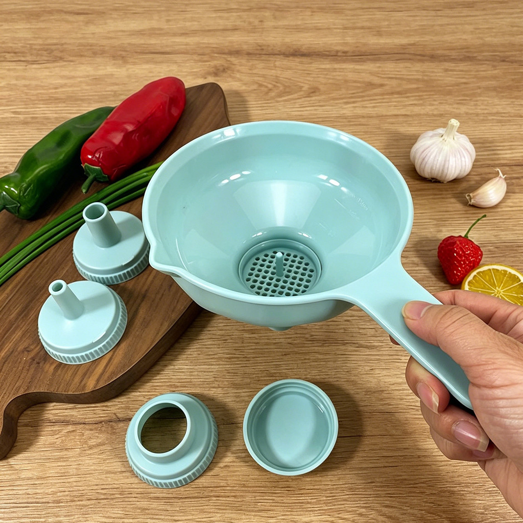 SHENYOU Conjunto De Funil De Boca Larga 7 Em 1 , Funis De Cozinha Com Filtro Removível , De Plástico Para Encher Garrafa