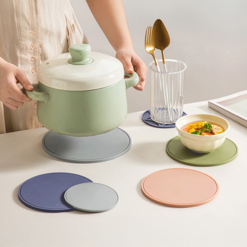 Tapete De Trivet De Silicone De Linho Com Suporte De Tigela De Panela Antiderrapante E Resistente Ao Calor Jogo American