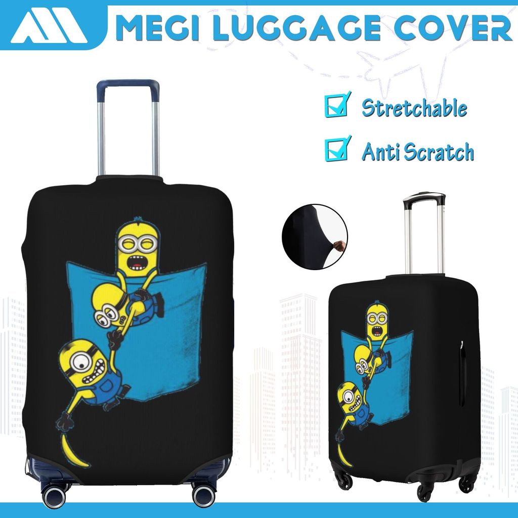 Capa para Mala de Viagem Minions‌ Personalizada De Elasticidade Protetor de Mala de Viagem 10kg 23kg IK062