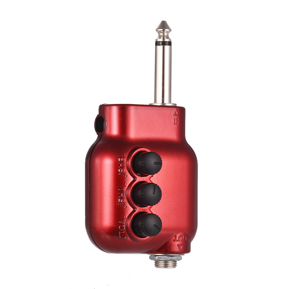 [YQYB] Mini Pré-Amplificador Plugue De 6.35 Mm Com Controle De Volume De Equalizador Agudo De Graves Para Guitarra Acúst
