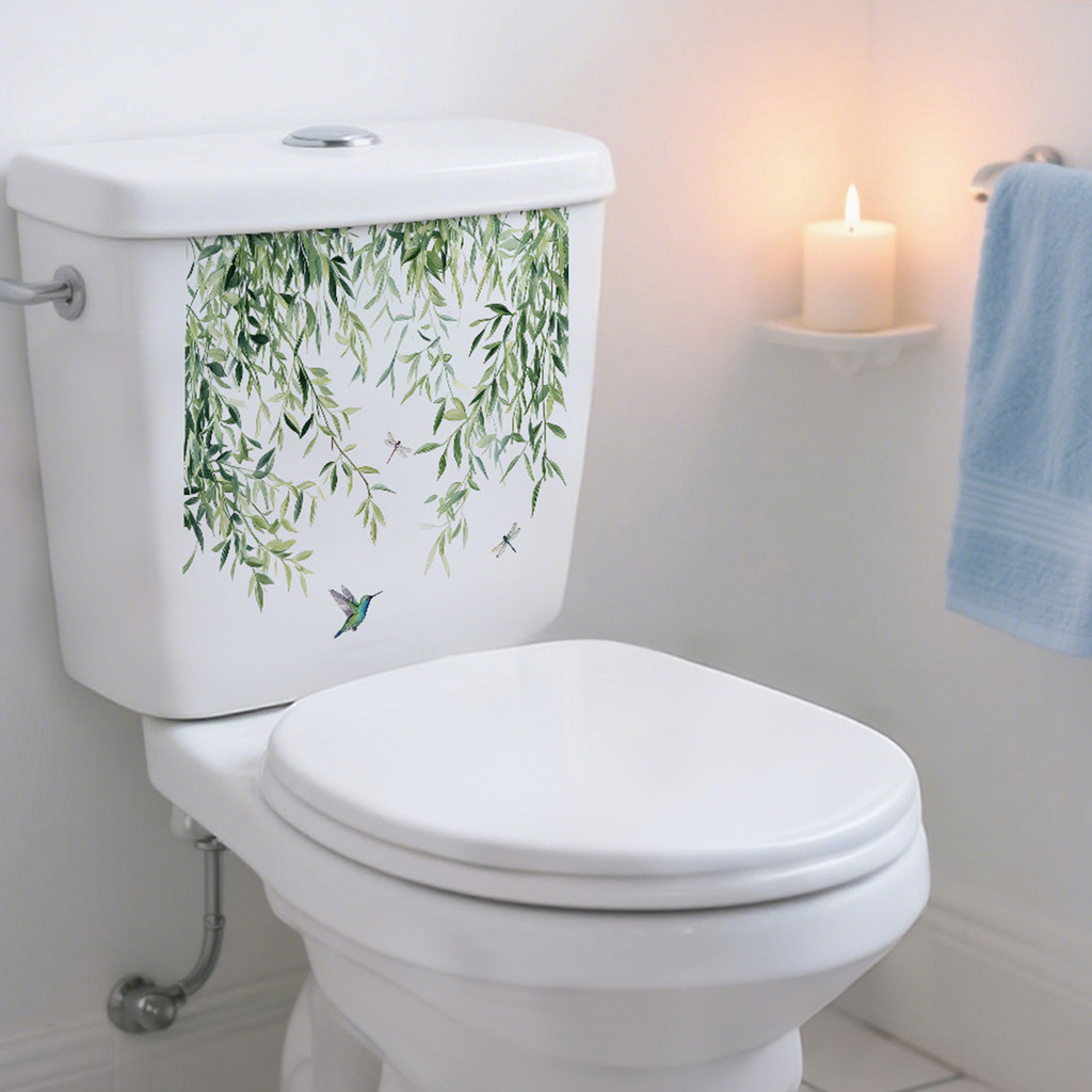 SHENYOU Flores Adesivo Para Tampa De Assento De Vaso Sanitário Autoadesivo De Parede De Banheiro DIY Decalques Florais À