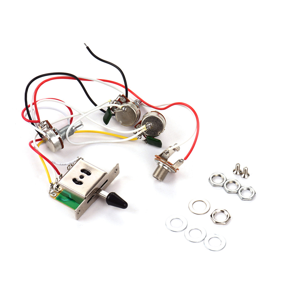 [YQYB] Substituição Do Kit De Chicote Elétrico De Guitarra Elétrica Com 1 Volume E 2 Tons Jack 500K Interruptor De Alter