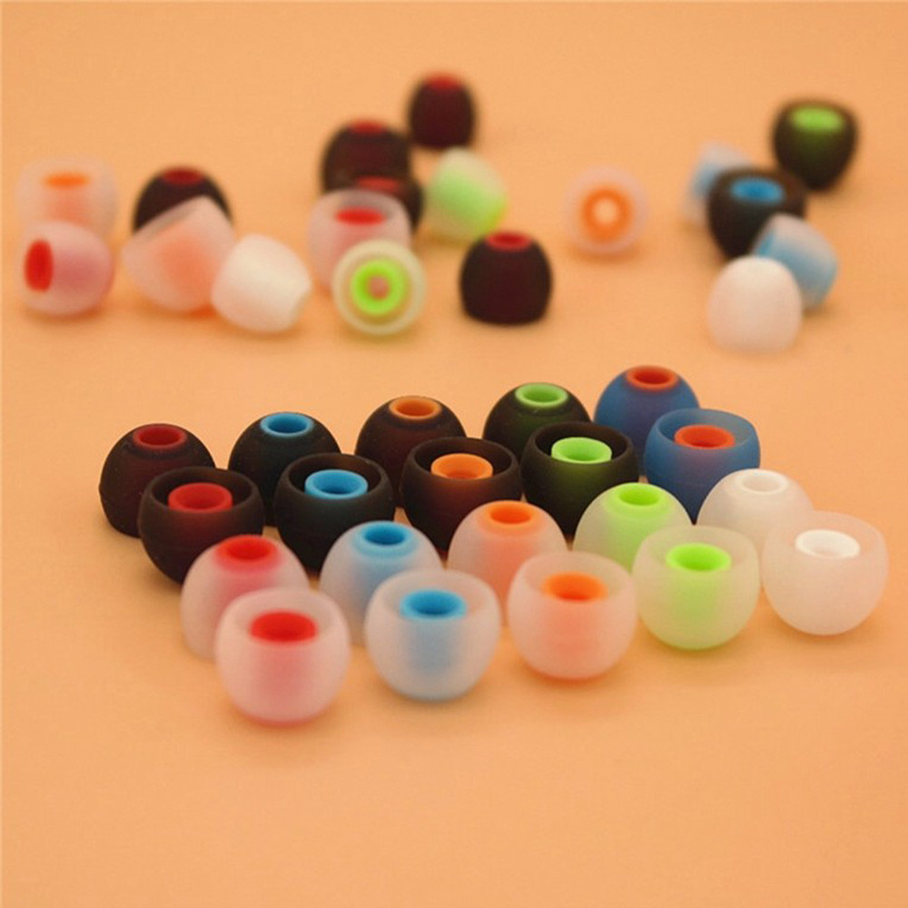 6 Pares 12 Pçs 3.8mm Silicone Macio In-Ear Fone De Ouvido Cobre Dicas Fones Eartips Dupla Cor Almofadas Almofada Para El
