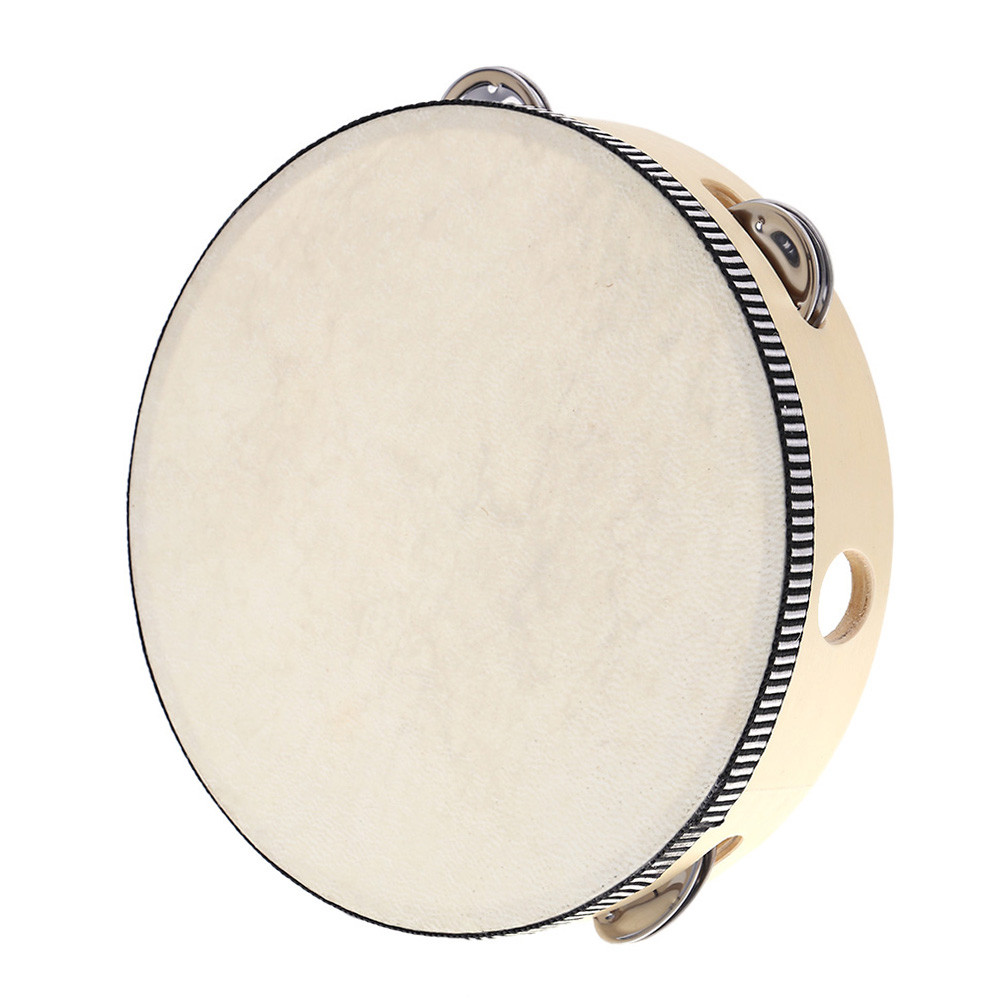 8 Polegada Pandeiro Portátil Com Jingles De Metal Tambor De Percussão Instrumento De Educação Precoce Brinquedo Musical