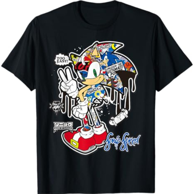 Camiseta Sonic The Hedgehog Adesivo Speed