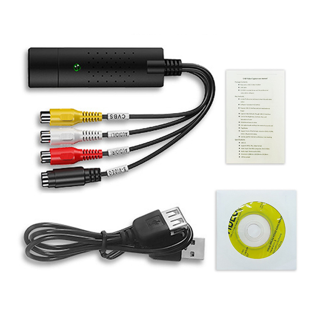 Warobr VHS Para Conversor Digital USB 2.0 Placa De Captura De Áudio E Vídeo Caixa VCR TV Suporte Win 7/8/10