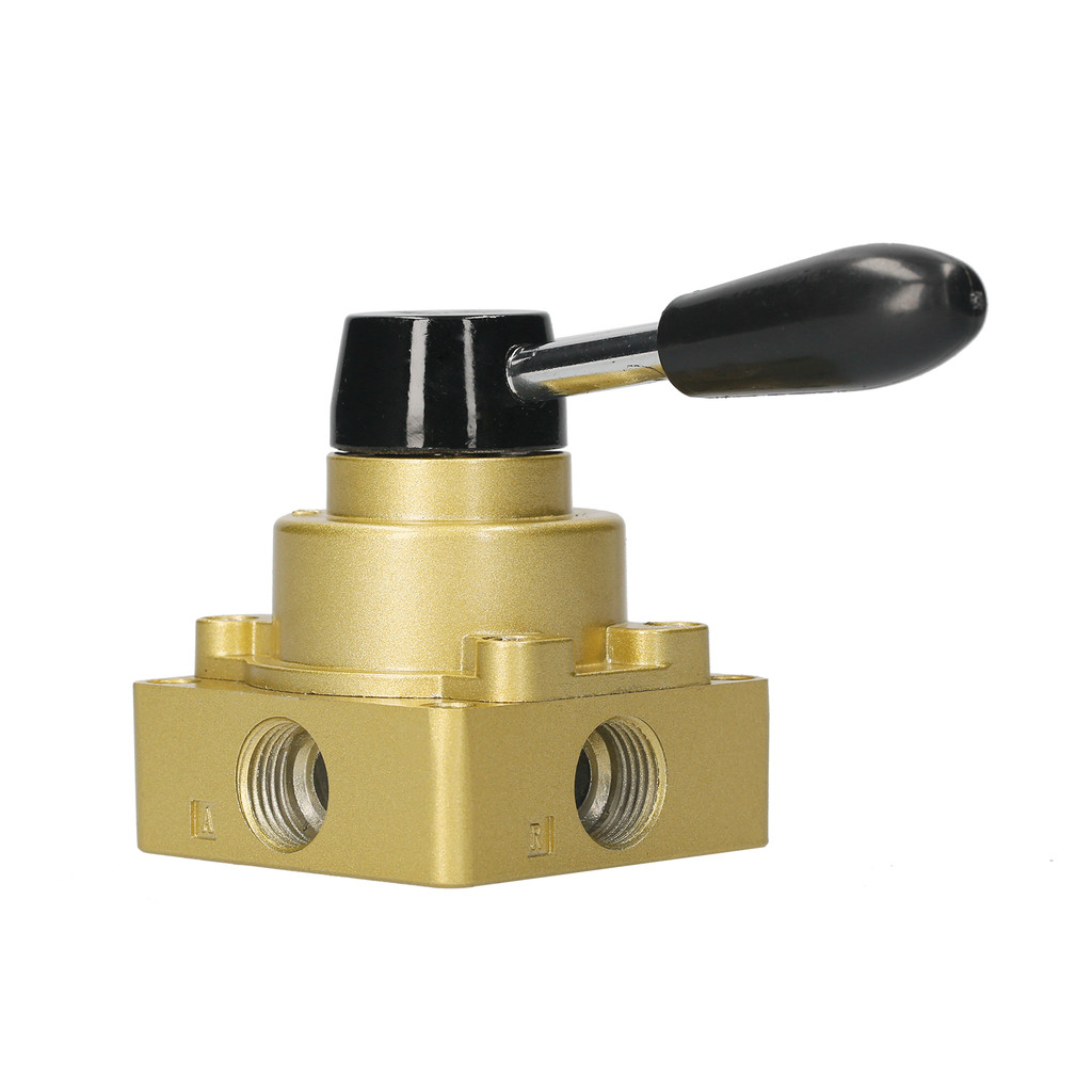 Gdmdbr Válvula Manual De Alavanca Rotativa Pneumática De 1/2 Polegada , Controle De Fluxo De Ar De 4 Vias E 3 Posições